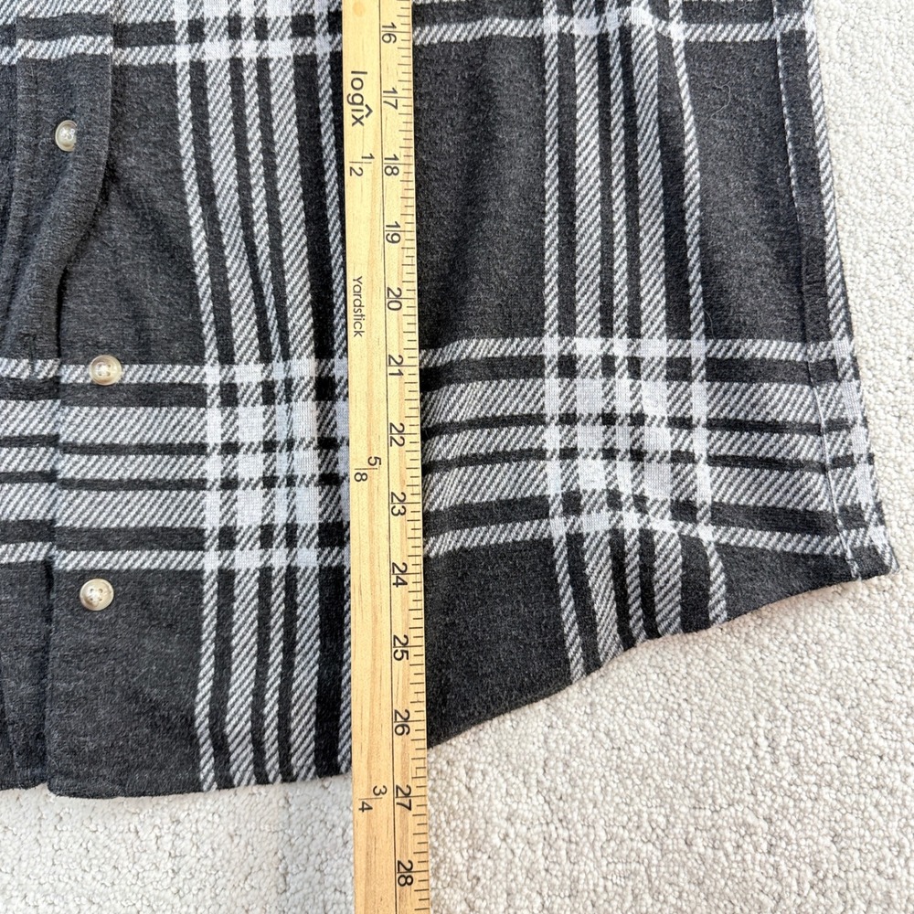 Faherty Legend Sweater Shirt Charcoal Bone Plaid Flannel WKH2216-CLB Womens L - Picture 10 of 11